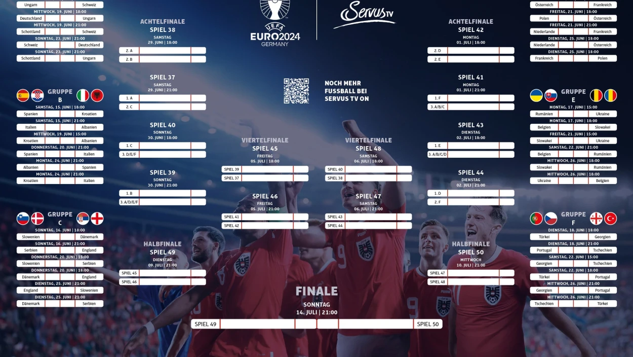 UEFA EURO 2024: Spielplan zum Download und Ausdrucken