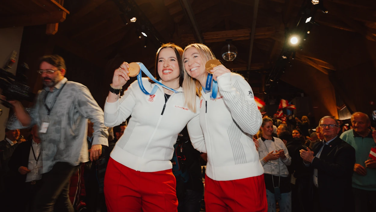 Gold-Duo Rädler/Huber wird im Österreich-Haus gefeiert