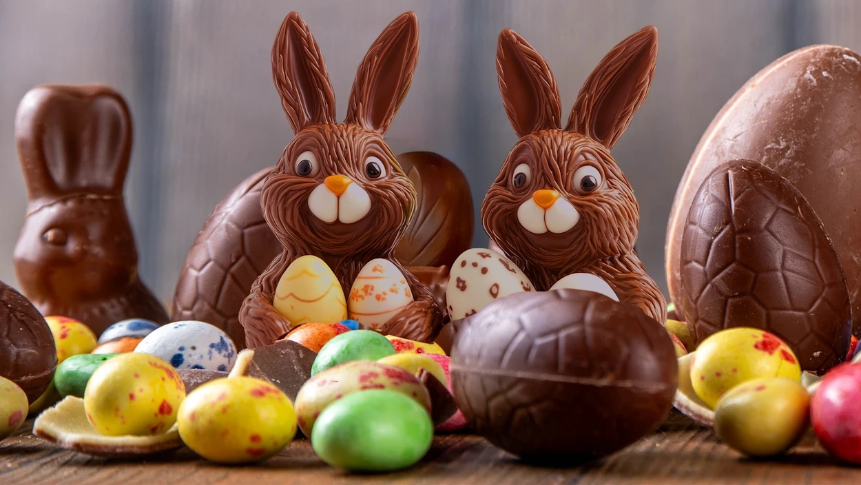Handgemachte Osterhasen aus der Schokoladenmanufaktur