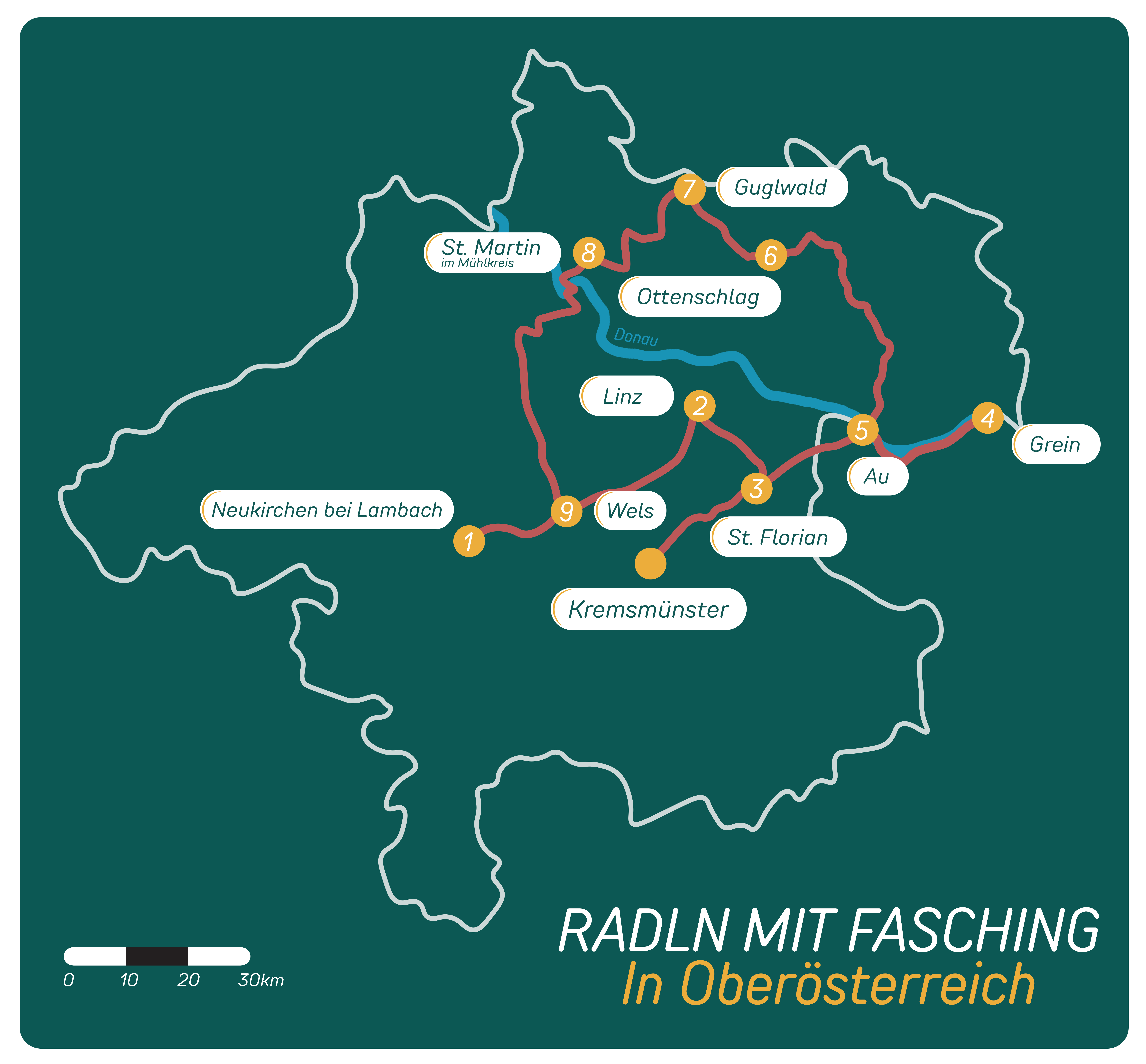 Radln mit Fasching - In Oberösterreich: Karte
