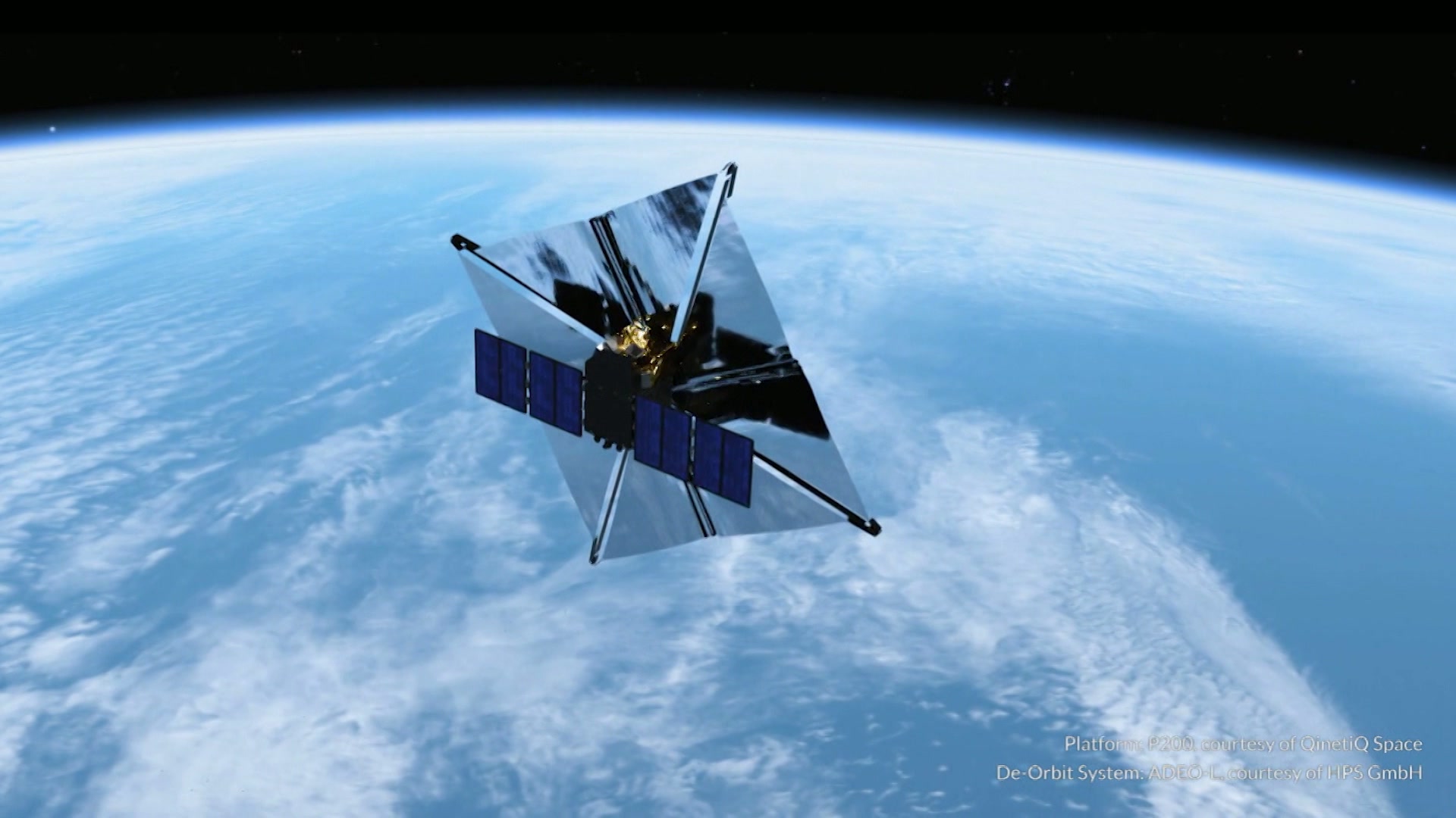 Bremsschirm für Satelliten